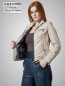 Preview: kurze Damen Lederjacke figurbetont mit Stehkragen