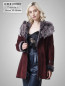 Preview: lange Damen Lammfelljacke mit Kapuze