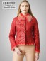 Preview: kurze echte Damen Lammfelljacke rot leicht kurz