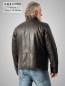Preview: kurze Herren Biker-Lederjacke schwarz mit rausnehmbarem steppfutter