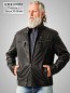 Preview: sportliche kurze Herren Lederjacke schwarz mit rausnehmbarem steppfutter