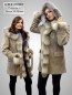 Preview: Damen Lammfelljacke mit Kapuze und Pelzbesatz