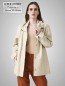 Preview: lange Damen Lederjacke in beige