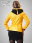 Preview: figurbetonte echte Damen Lederjacke gelb Kapuze