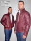 Preview: kurze echte Herren-Lederjacke antik rot