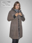 Preview: lange Damen Lammfelljacke mit Kapuze