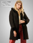 Preview: Damen Lammfelljacke / Mantel mit Kapuze