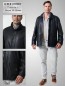 Preview: echte leichte Lammnappa Lederjacke schwarz Herren
