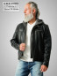 Preview: kurze Herren Lederjacke Übergrößen Biker schwarz