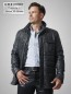 Preview: graue lange Herren Lederjacke vintage
