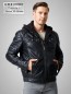 Preview: Biker schwarze kurze Herren Lederjacke