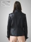 Preview: kurze schwarze echte Damen-Lederjacke Lamm-Nappa