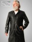 Preview: klassicher echter Ledermantel schwarz Herren Übergang echt
