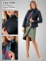 Preview: Damen Lederjacke kurz gesteppt marine