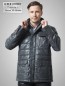 Preview: Herren lange Herren Lederjacke grau sportlich