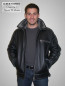 Preview: schwarze kurze Herren Lammfelljacke