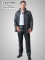 Preview: sportliche schicke Herren Lederjacke grau Vintage