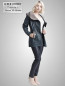 Preview: lange Damen Lederjacke mit Kapuze