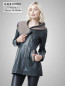 Preview: lange Damen Lederjacke mit Kapuze
