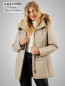 Preview: gesteppter Damen Lederparka mit abnehmbarer Kapuze