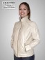 Preview: leichte halblange Damen Lederjacke aus Lammnappa beige