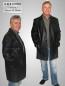 Preview: Herren Leder Mantel schwarz