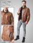 Preview: Lammnappa kurze Herren Lederjacke antik braun