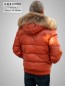 Preview: Daunen Herren Lederjacke mit abnehmbarer Kapuze