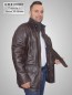 Preview: sportliche braune Herren-Lederjacke-Lederparka dünn und leicht