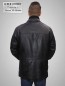 Preview: sportliche schwarze Herren-Lederjacke-Lederparka dünn und leicht