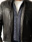 Preview: kurze Winter-Herren Lederjacke schwarz mit rausnehmbarem steppfutter