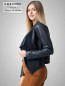 Preview: kurze schwarze Damen-Lederjacke