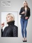 Preview: kurze Damen Lammfell-Jacke schwarz Reißverschluss