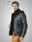 Preview: kurze Herren Biker Lederjacke mit Stehkragen