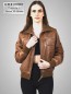 Preview: Damen Strick-Leder-Jacke kurz braun