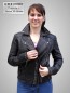 Preview: Damen kurze Leder Biker schwarz Nieten