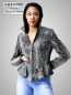 Preview: extravagante kurze Damen-Lammnappa-Lederjacke in Schlangenoptik