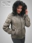 Preview: kurzer Damen Lederblouson mit Pelzfutter