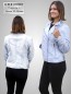 Preview: blaue kurze Damen Lederjacke Motorrad