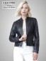 Preview: leichte Damen Lederjacke mit Stehkragen