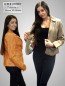 Preview: kurze Damen Lederjacke kurz orange