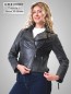 Preview: Echte Motorrad Damen Leder Jacke kurz grau