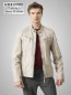Preview: echte Herren Lederjacke Lammnappa antik beige reissverschluss