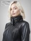 Preview: stylische kurze Damen Lederjacke schwarz Lammnappa