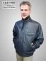 Preview: kurzer Herren Leder-Blouson Lammnappa blau