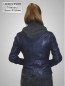 Preview: echte blaue kurze Damen Lederjacke Kapuzentel abnehmbar