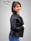 Preview: kurze schwarze Damen Lederjacke Lammnappa