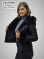 Preview: leichte kurze Damen Lammfelljacke in schwarz