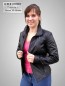 Preview: modische schwarze Biker-Damen-Lederjacke