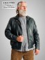 Preview: leichte kurze Herren-lederjacke mit Bund in Lammnappa mit Reißverschluss